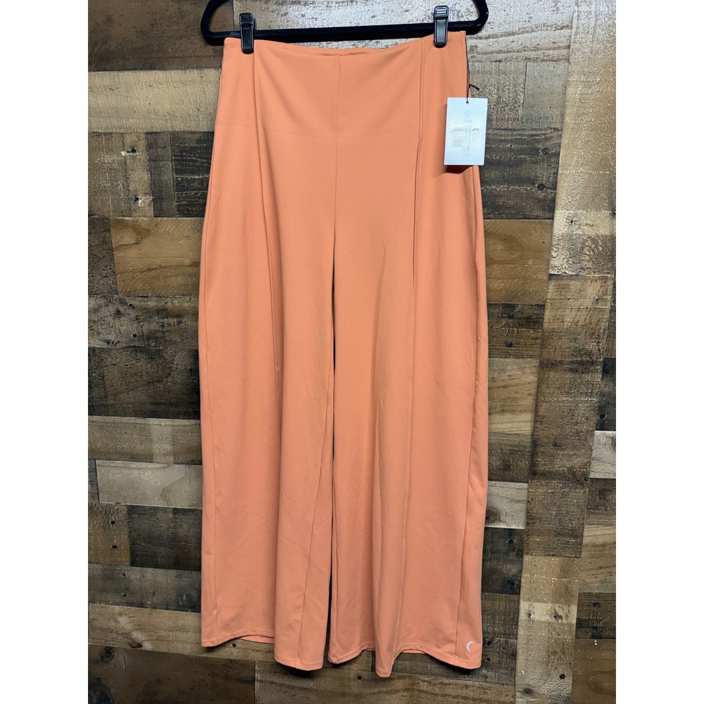 Zyia‎ Active Sedona Remi Wide Leg Pants XL Coral Orange High Rise Yoga 7897XL